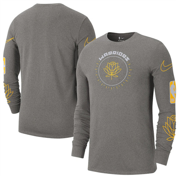 Men's Golden State Warriors Heather Charcoal 2022/23 City Edition Essential Expressive Long Sleeve T-Shirt